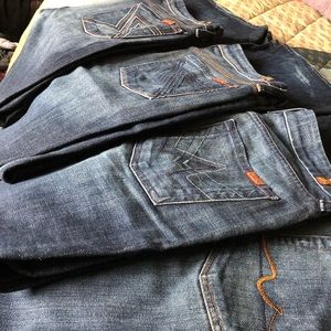 Lot of 7 For All Mankind Jeans